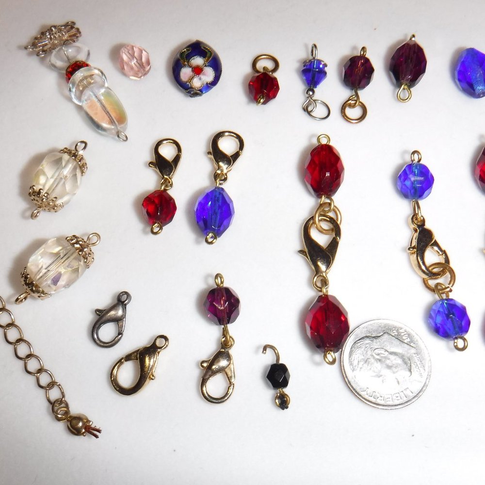 Clasp, Bead Mix, Glass, Stones, Crystals, 1.2 oz